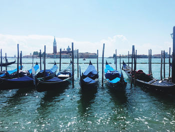 Boats in grand canal in venice 