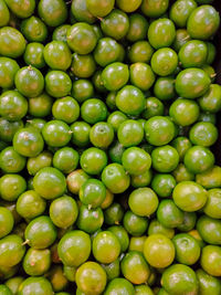 Full frame shot of green fruits for sale in market