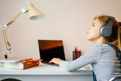 Girl studying at home