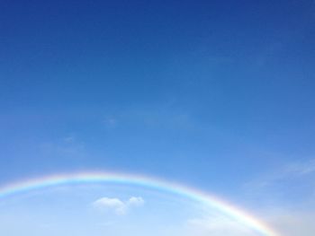 Low angle view of rainbow in sky