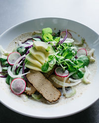 High angle view of salad in plate