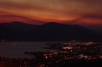 Illuminated cityscape at night