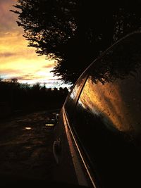 Railroad track at sunset