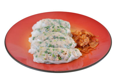 Close-up of meal served in plate