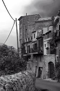 Low angle view of old building against sky