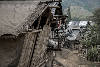 High angle view of abandoned construction site