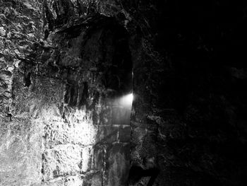 Close-up of illuminated cave