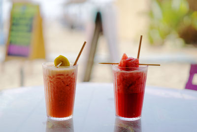 Close-up of drink on table