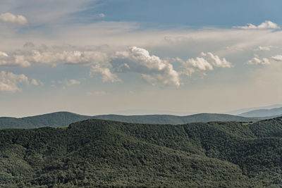 High angle view of mountains against sky