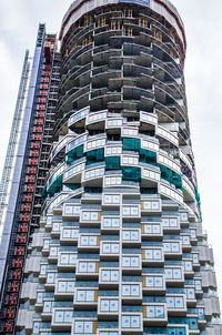 Low angle view of modern building against sky