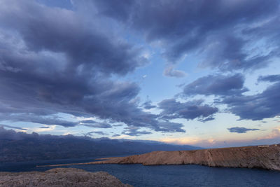 Scenic view of dramatic sky over sea