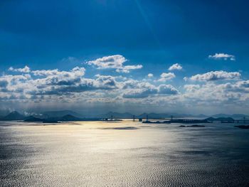 Scenic view of landscape against blue sky