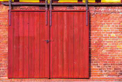 Full frame shot of closed door of building