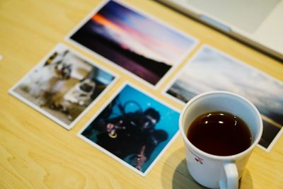 Coffee cup on table