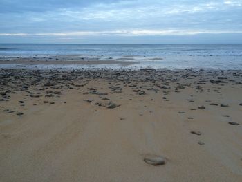 Scenic view of beach against sky