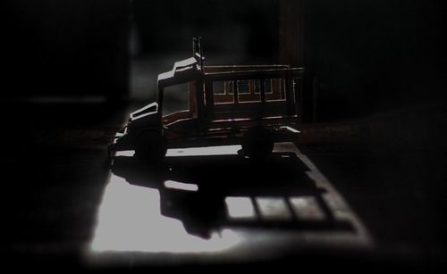 Close-up of toy car on table