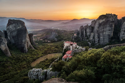 Rock formations at sunset