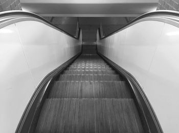 High angle view of escalator