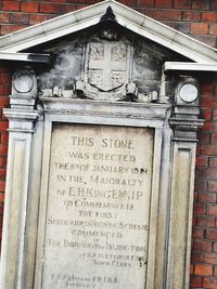 Close-up of old building