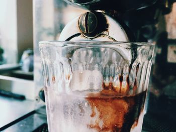 Close-up of drink in glass on table