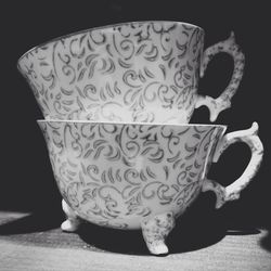 Close-up of coffee cup on table