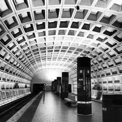 Empty walkway in city