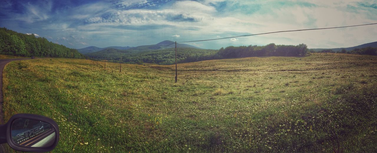 SCENIC VIEW OF LANDSCAPE AGAINST CLOUDY SKY