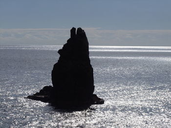 Close-up of beach against sky