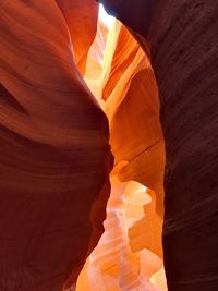 Beautiful and scenic rock formations hiking in the lower antelope canyon slot canyon