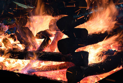 Close-up of bonfire