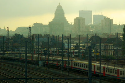 View of city at sunset