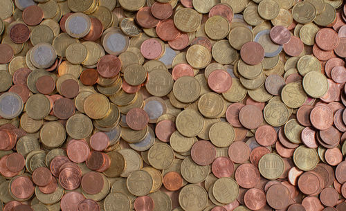 Full frame shot of coins