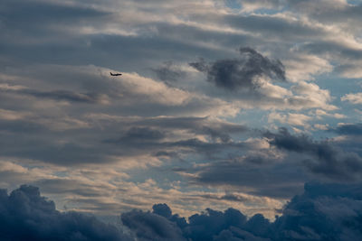 Low angle view of clouds in sky during sunset