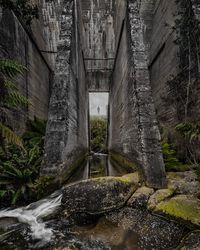 Water flowing through built structure