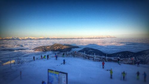 Scenic view of snow covered landscape