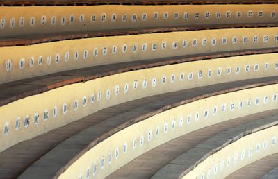 Full frame shot of bullfight stadium seats