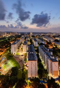 High angle view of cityscape