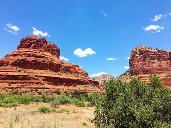 Scenic view of rocky mountains against sky