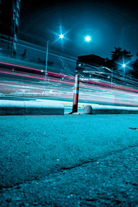 Light trails on street at night