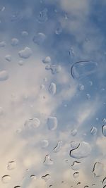 Full frame shot of water bubbles against sky