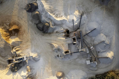 Aerial documentation of a factory for the production of building materials 