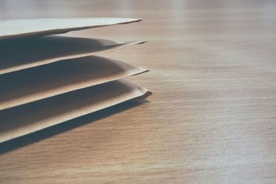 Extreme close up of cropped envelopes