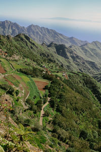 High angle view of landscape against sky