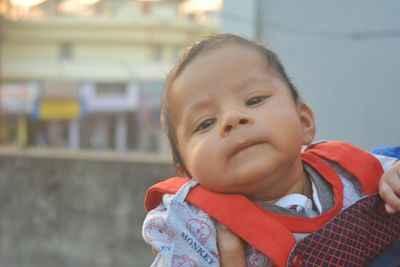 Close-up portrait of cute boy