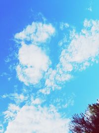 Low angle view of clouds in blue sky