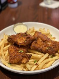 Close-up of meal served in plate