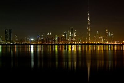 Illuminated city at night