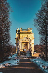 View of historical building in winter