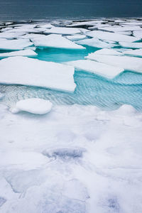 Scenic view of frozen lake