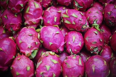 Full frame shot of pink fruits for sale in market